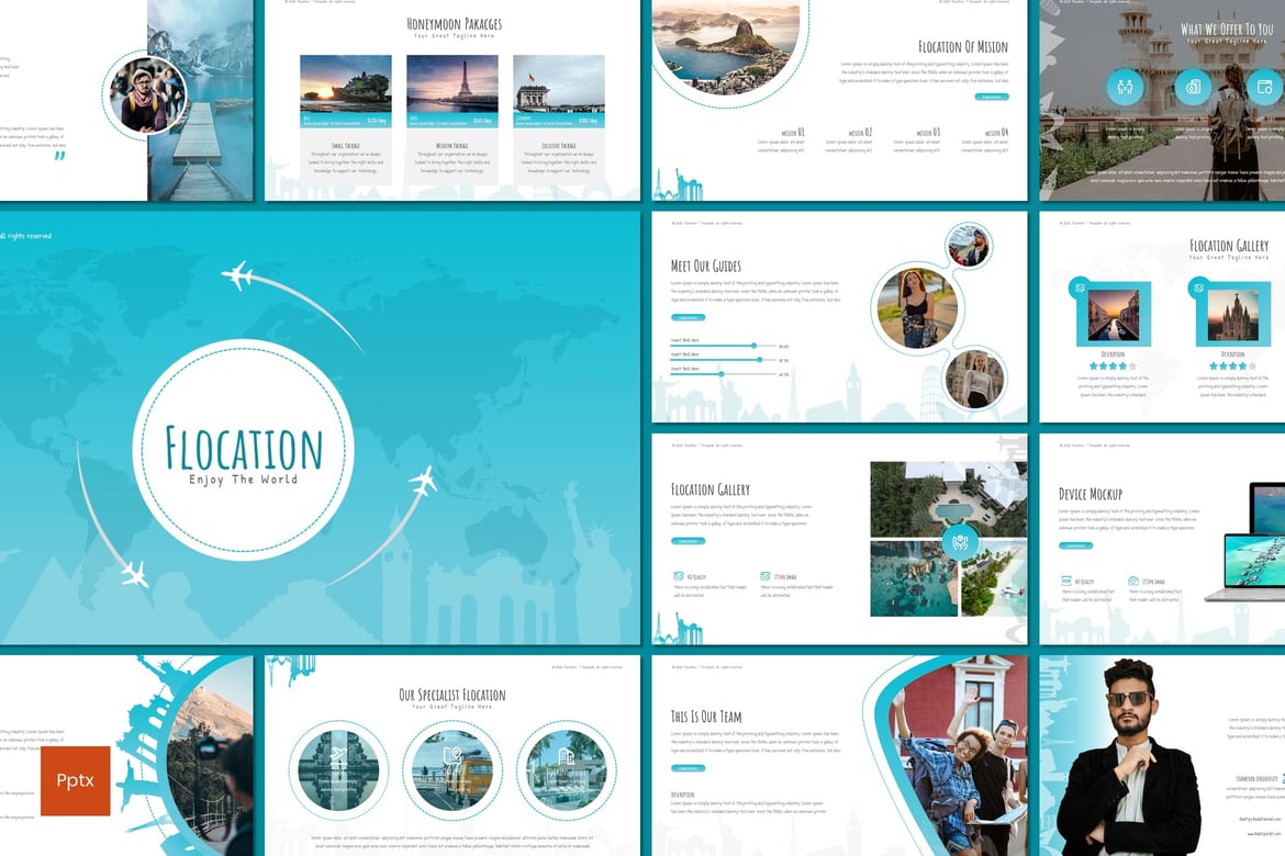 Flocation - Template PowerPoint Kreatif dan Minimalis