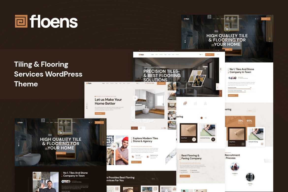 Floens - Tema WordPress Modern untuk Layanan Pemasangan Keramik dan Lantai