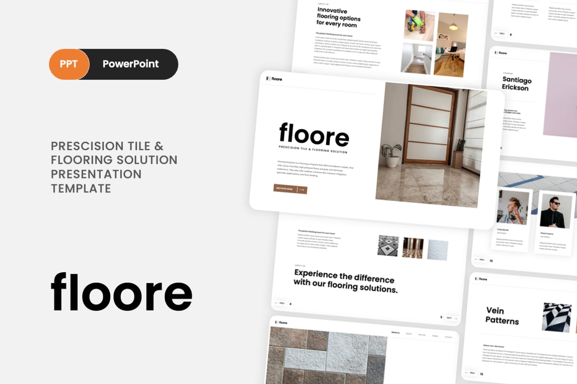 Template PowerPoint Floore - Desain Menawan untuk Presentasi Lantai dan Keramik