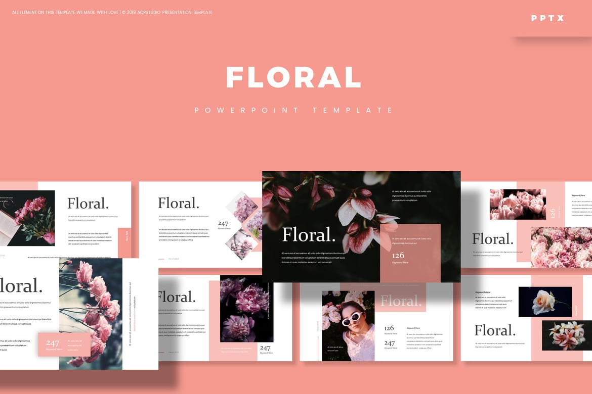 Template Presentasi PowerPoint Floral yang Menawan