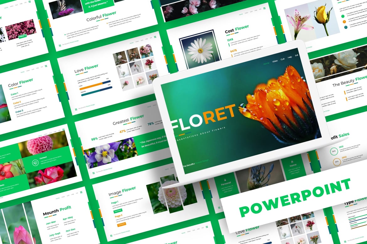 Floret - Template PowerPoint Serbaguna untuk Presentasi Menarik