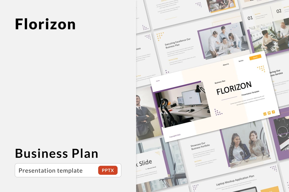 Florizon - Template Presentasi Rencana Bisnis Profesional