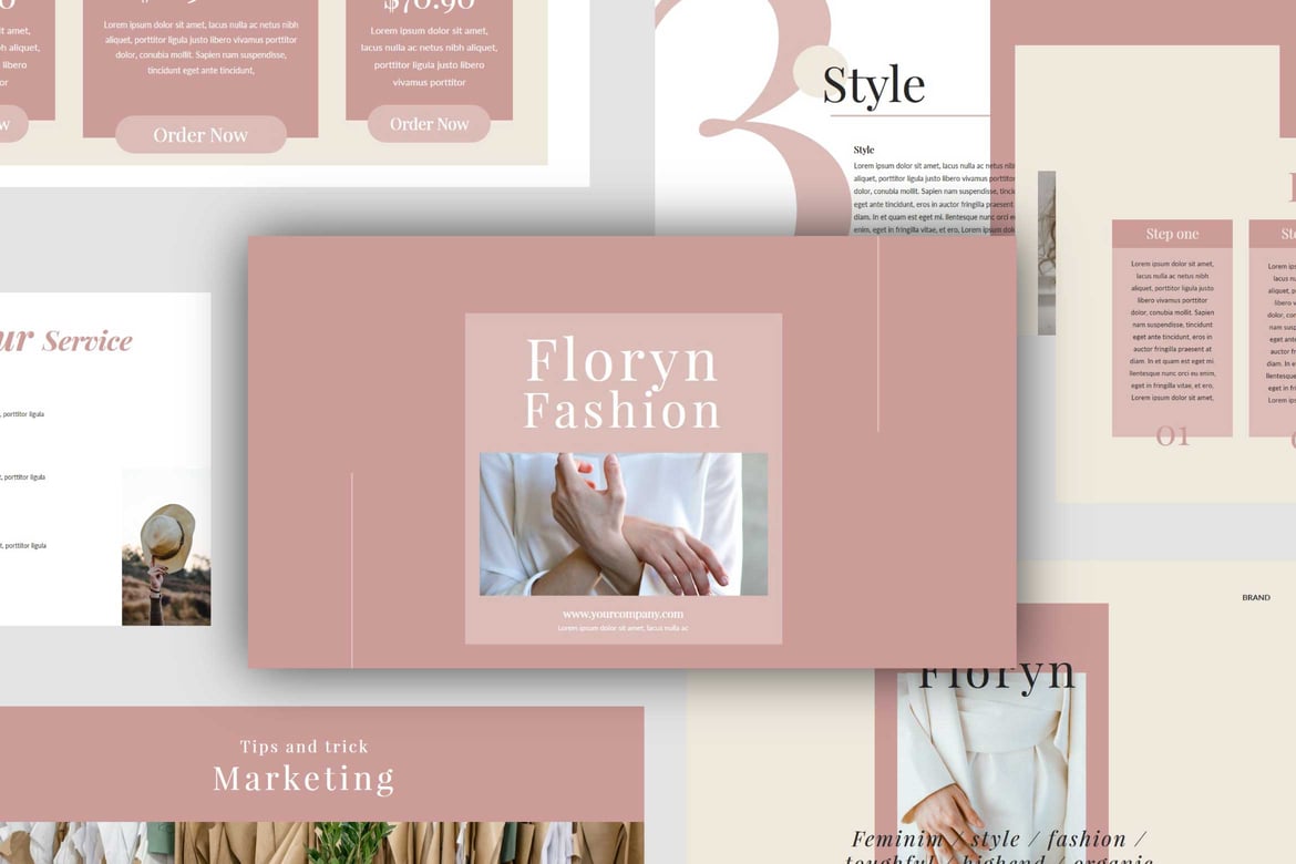 Template Presentasi PowerPoint Floryn yang Elegan dan Profesional