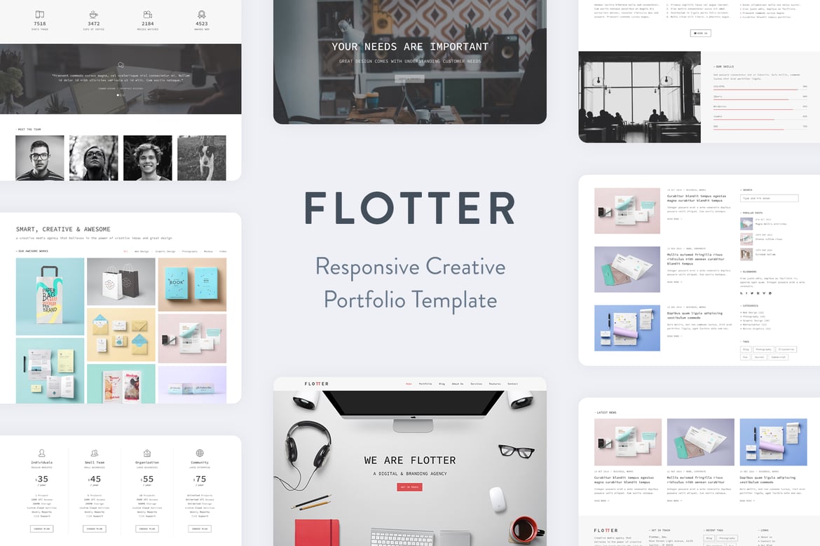 Flotter - Template Website Kreatif yang Responsif dan Minimalis