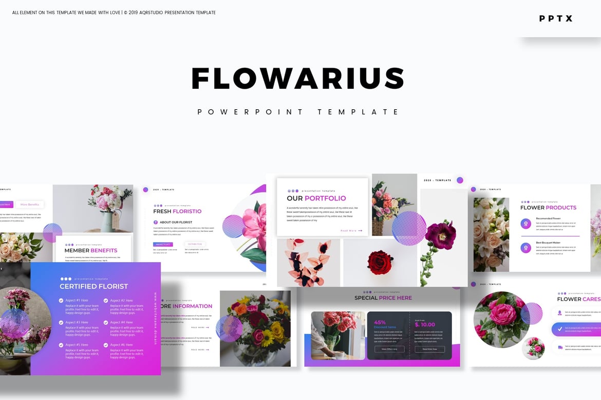 Flowarius - Template Presentasi PowerPoint Profesional