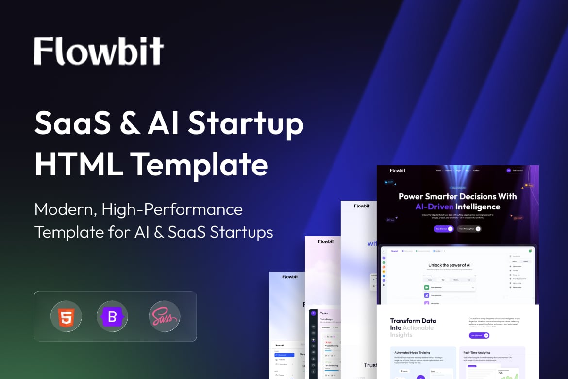 Flowbit – Template Website Modern untuk Startup SaaS dan AI
