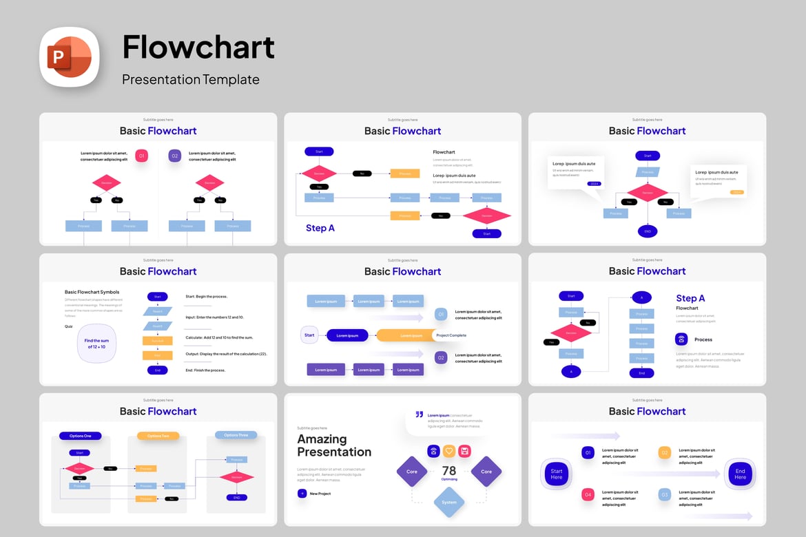 Template PowerPoint Diagram Alur yang Menarik dan Informatif