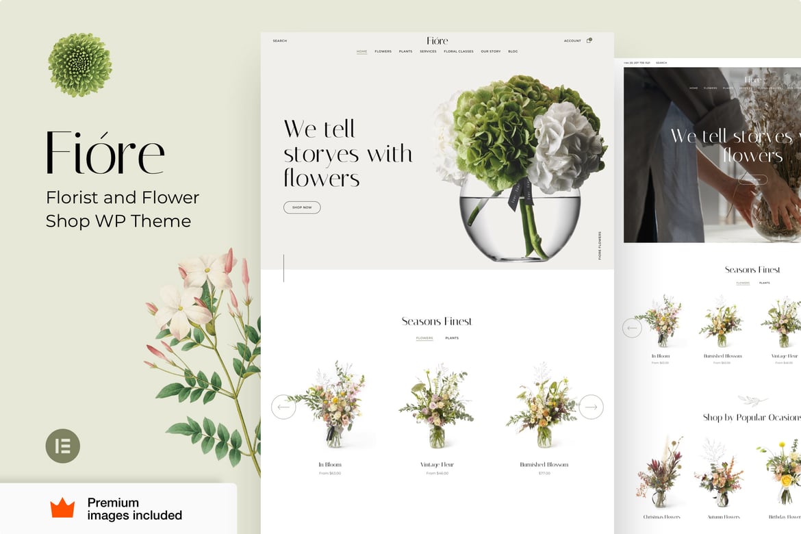 Tema WordPress Modern untuk Toko Bunga - Fiore