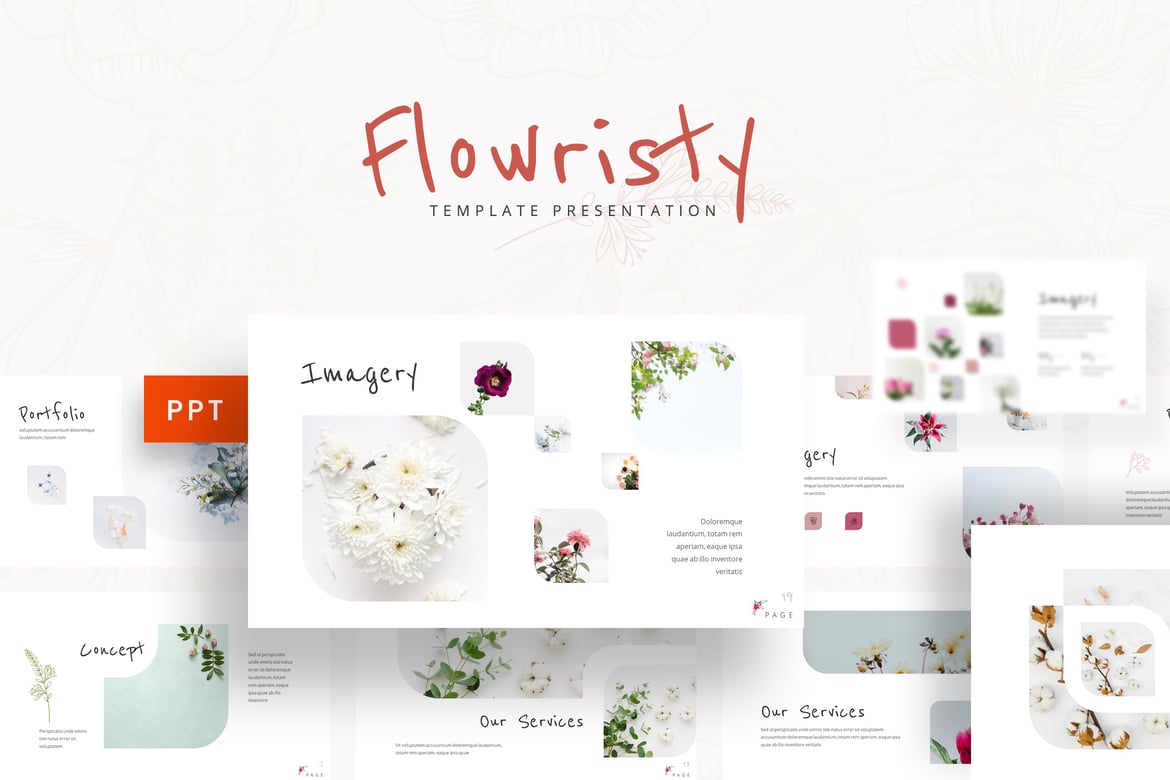 Template PowerPoint Flowristy - Presentasi Profesional dan Menarik