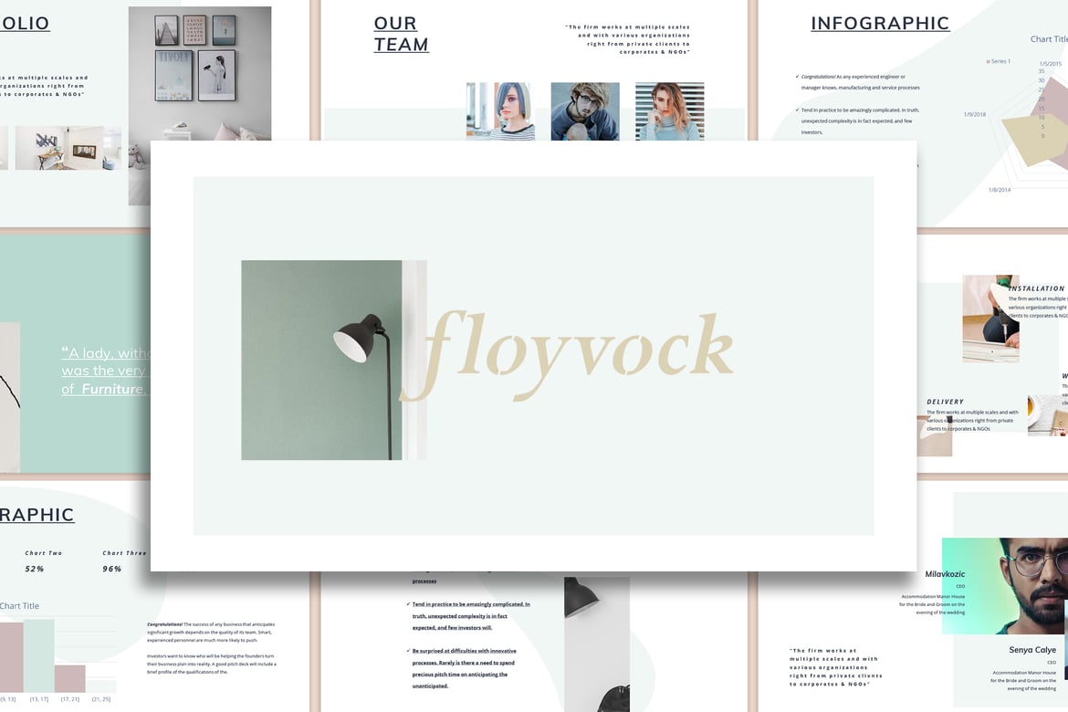 Template PowerPoint Arsitektur Floyvock - Tampilkan Profesionalisme Anda