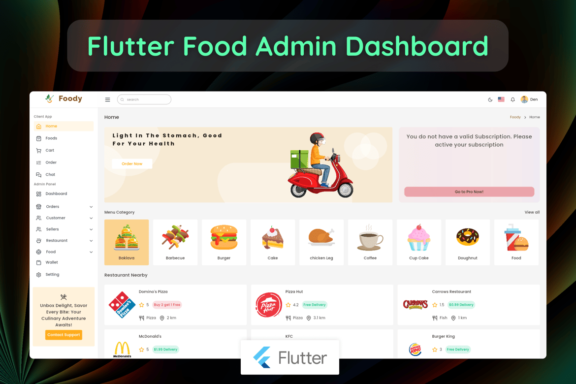 Template Web Admin & Klien Foody - Solusi Modern untuk Bisnis Anda