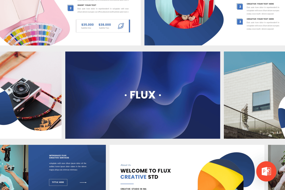 Flux - Template Powerpoint Kreatif untuk Presentasi Menarik
