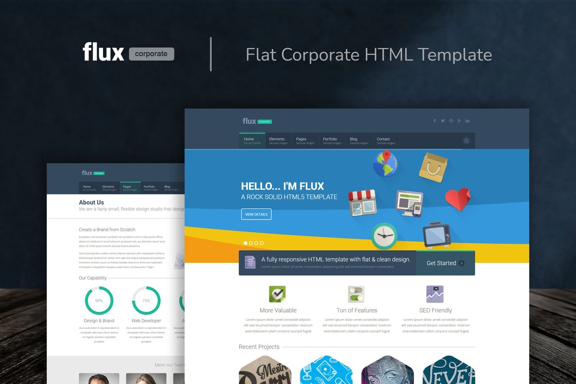 Flux - Template Website Korporat Modern dan Responsif