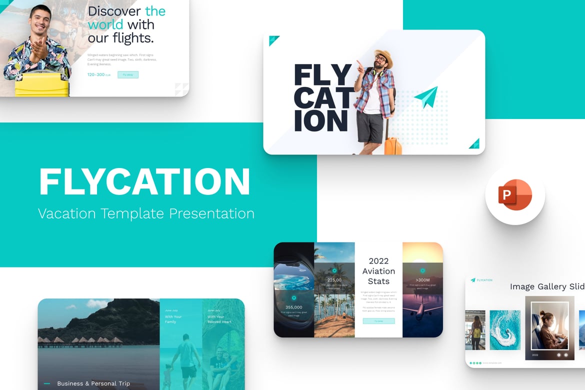 Template PowerPoint Flycation untuk Liburan yang Menarik