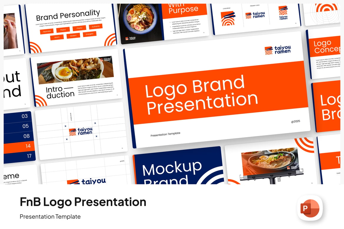 Template Presentasi Identitas Merek Logo FnB yang Kreatif