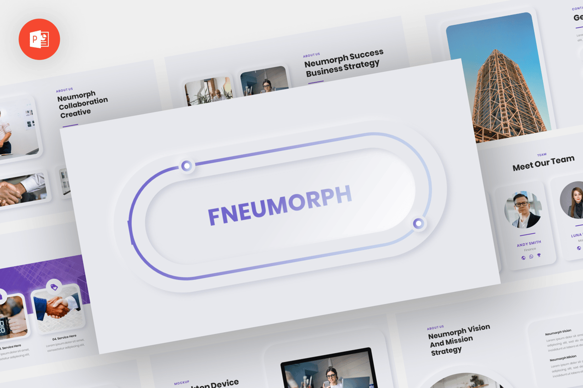 Fneumorph - Template Presentasi Powerpoint Neumorph yang Modern dan Profesional