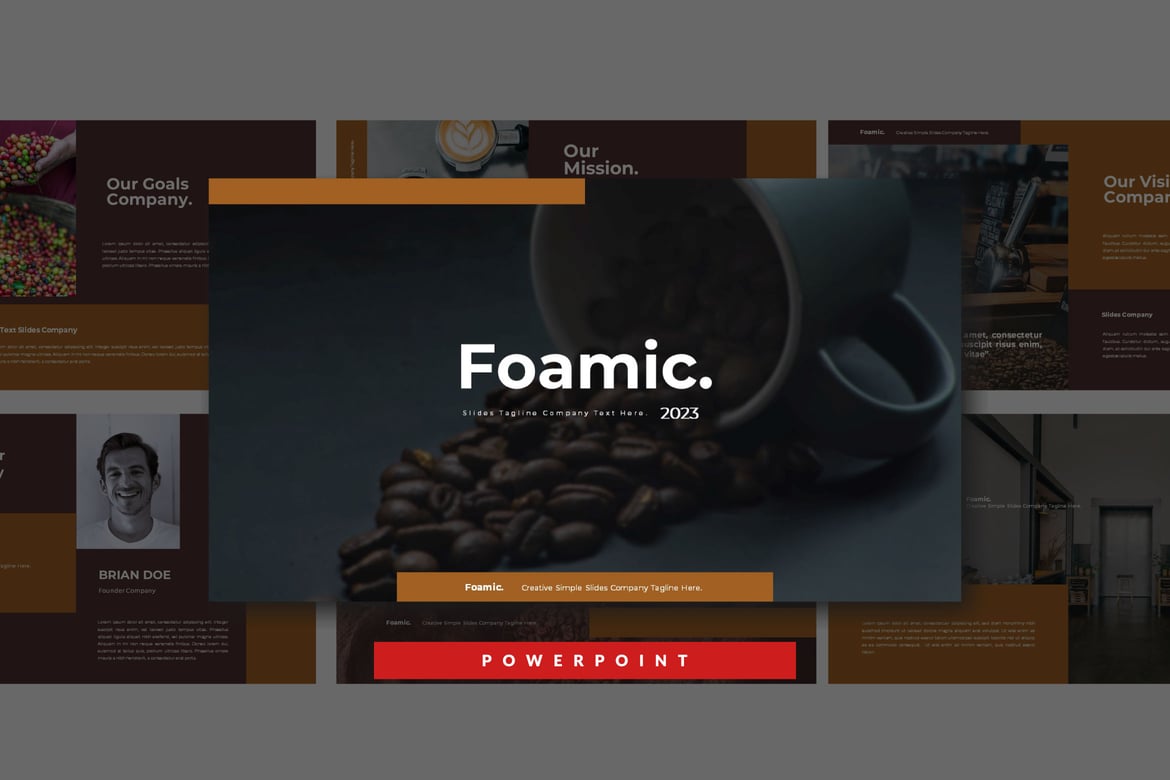 Template Presentasi Foamic PowerPoint yang Modern dan Kreatif