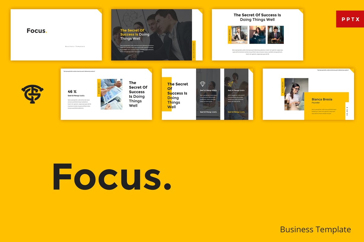Template Presentasi Kreatif - Focus Business PowerPoint