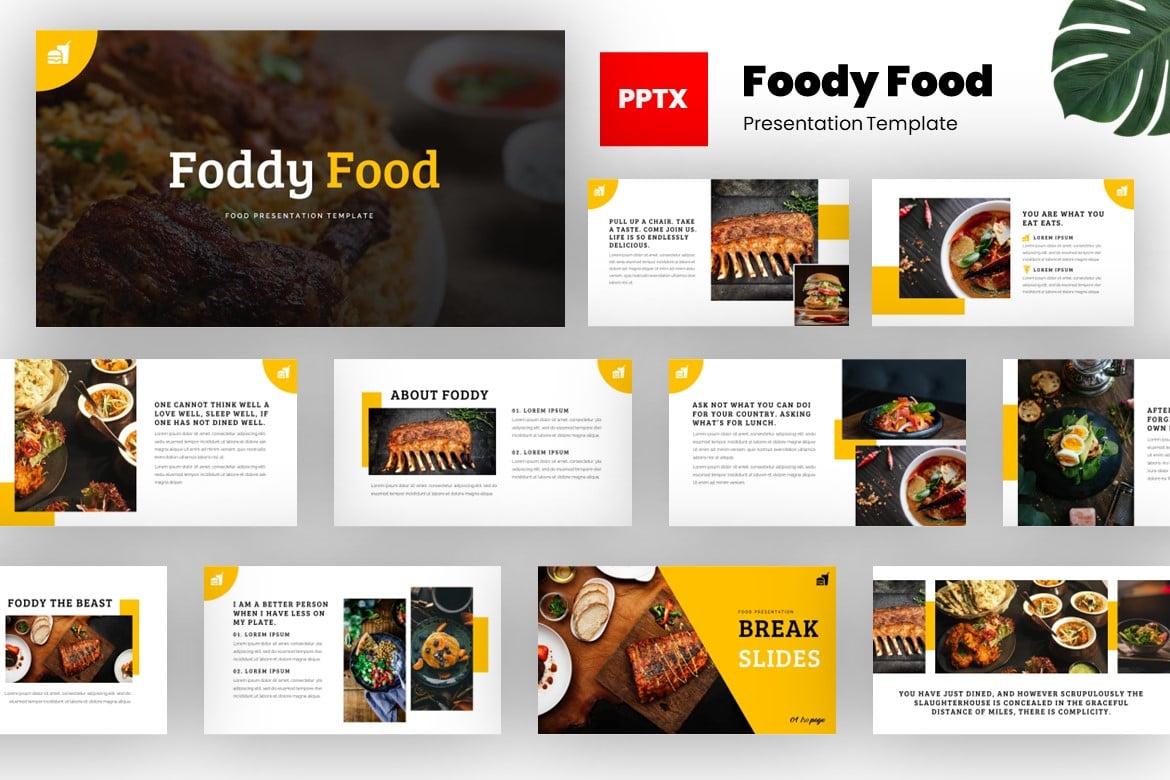 Foddy - Template Powerpoint Makanan & Kuliner yang Menarik