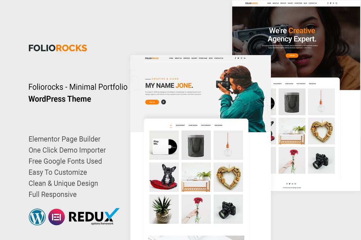 Foliorocks - Tema WordPress Portofolio Minimalis yang Elegan