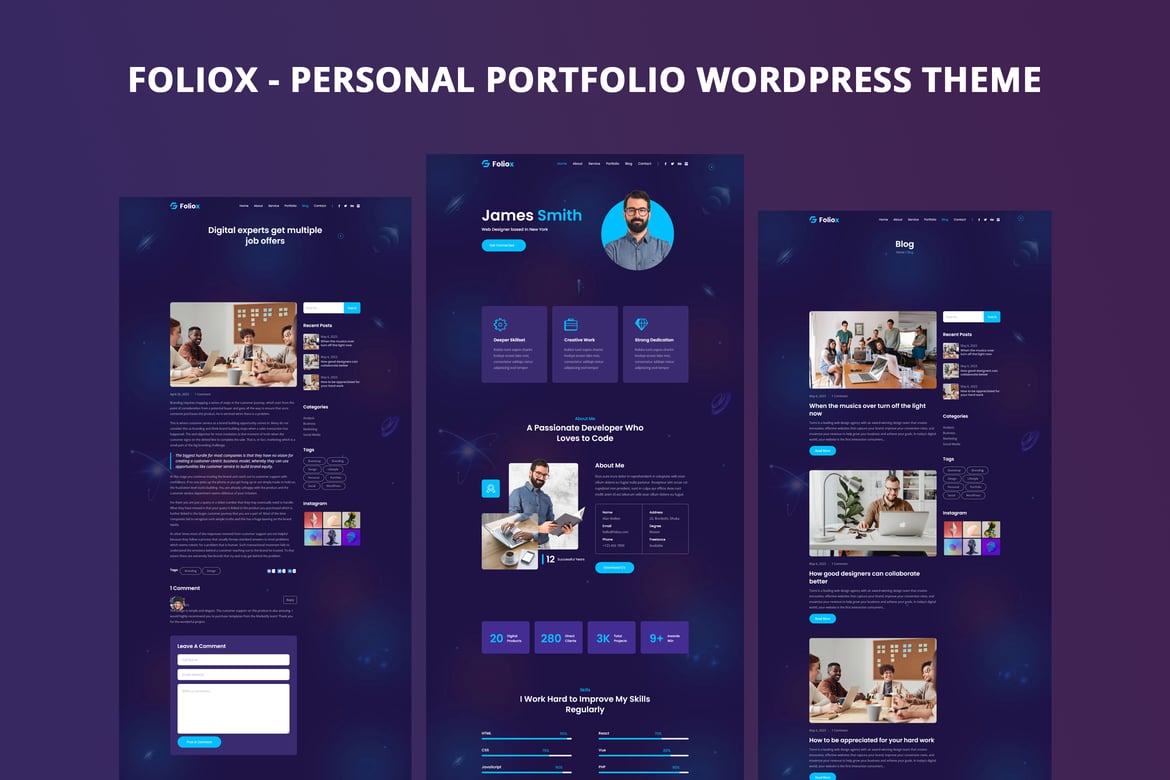 Foliox - Tema WordPress Portofolio Pribadi yang Kreatif dan Responsif