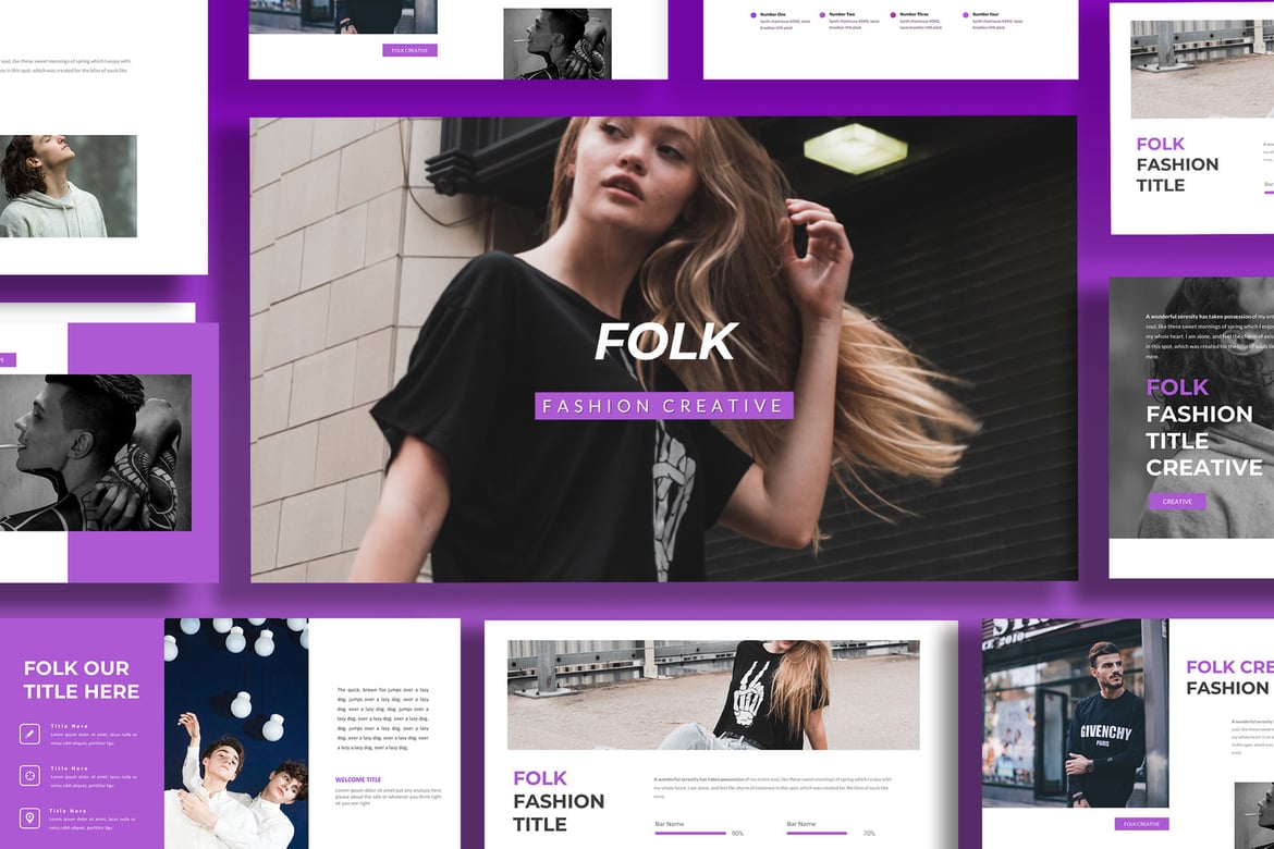Template Presentasi Kreatif Bergaya Folk