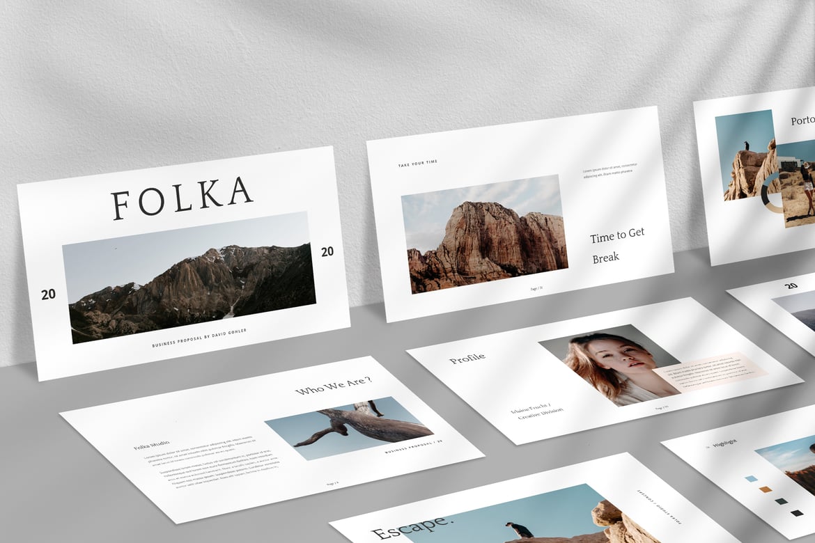Template PowerPoint Folka: Presentasi Minimalis yang Menarik