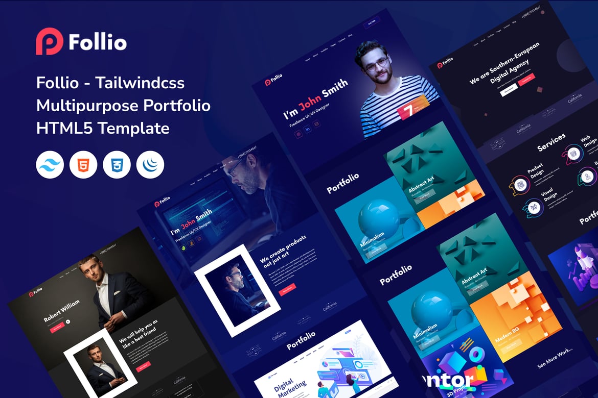Elito - Template Website Portofolio HTML5 Kreatif dengan Tailwindcss