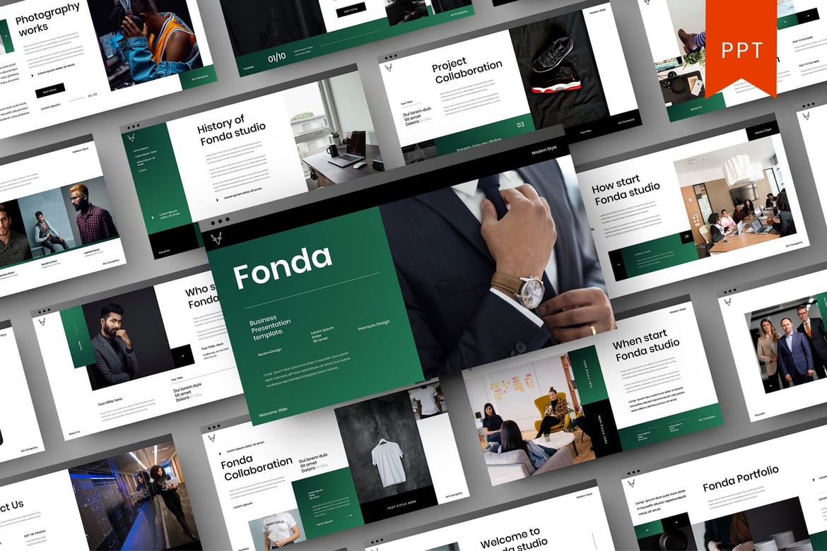Fonda – Template PowerPoint Bisnis Modern