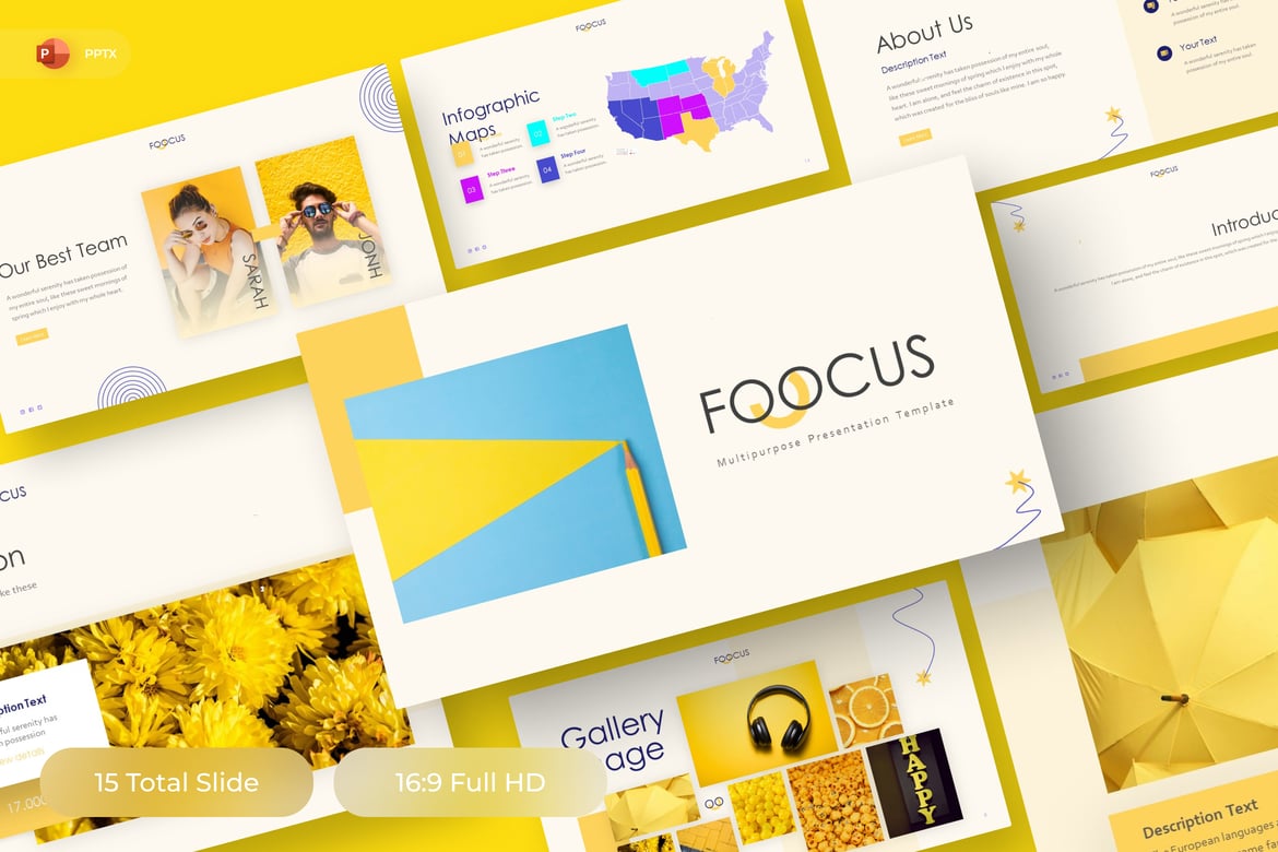 Foocus - Template Presentasi PowerPoint Serbaguna yang Menarik