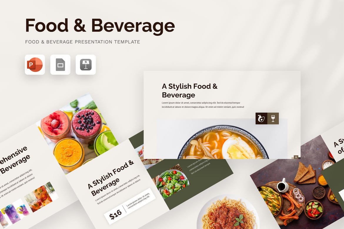 Template Powerpoint Makanan & Minuman yang Elegan dan Kreatif