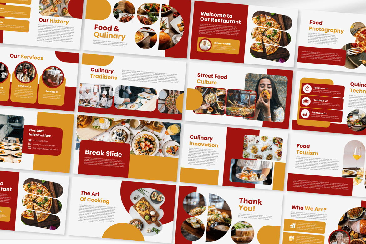 Template PowerPoint Makanan & Kuliner yang Menarik
