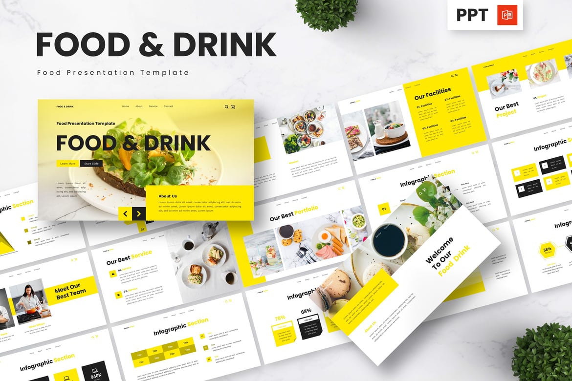 Template Powerpoint Makanan & Minuman yang Menarik dan Profesional