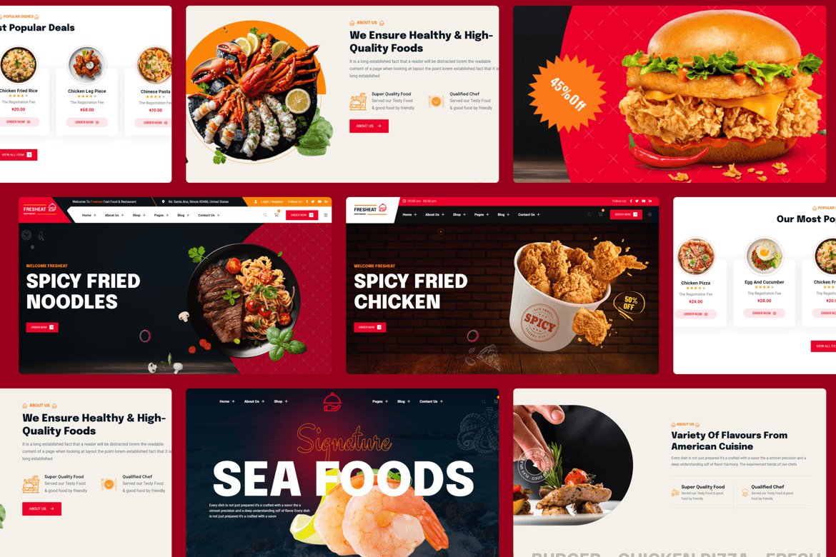 Template Website Makanan dan Restoran yang Modern dan Responsif