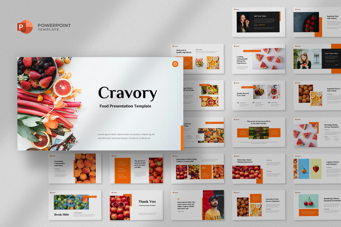 Template Presentasi Powerpoint untuk Makanan & Restoran yang Menarik