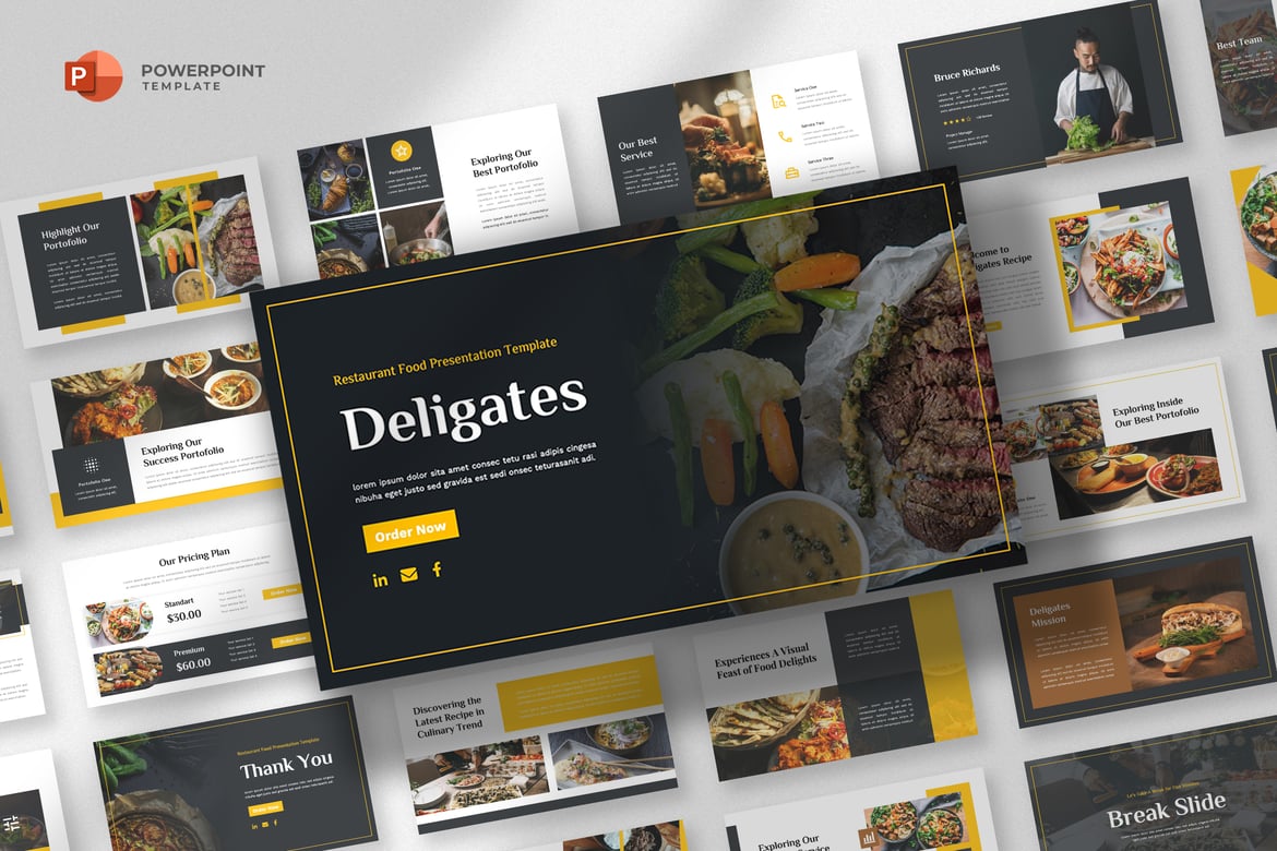 Template Powerpoint Menarik untuk Bisnis Makanan & Restoran