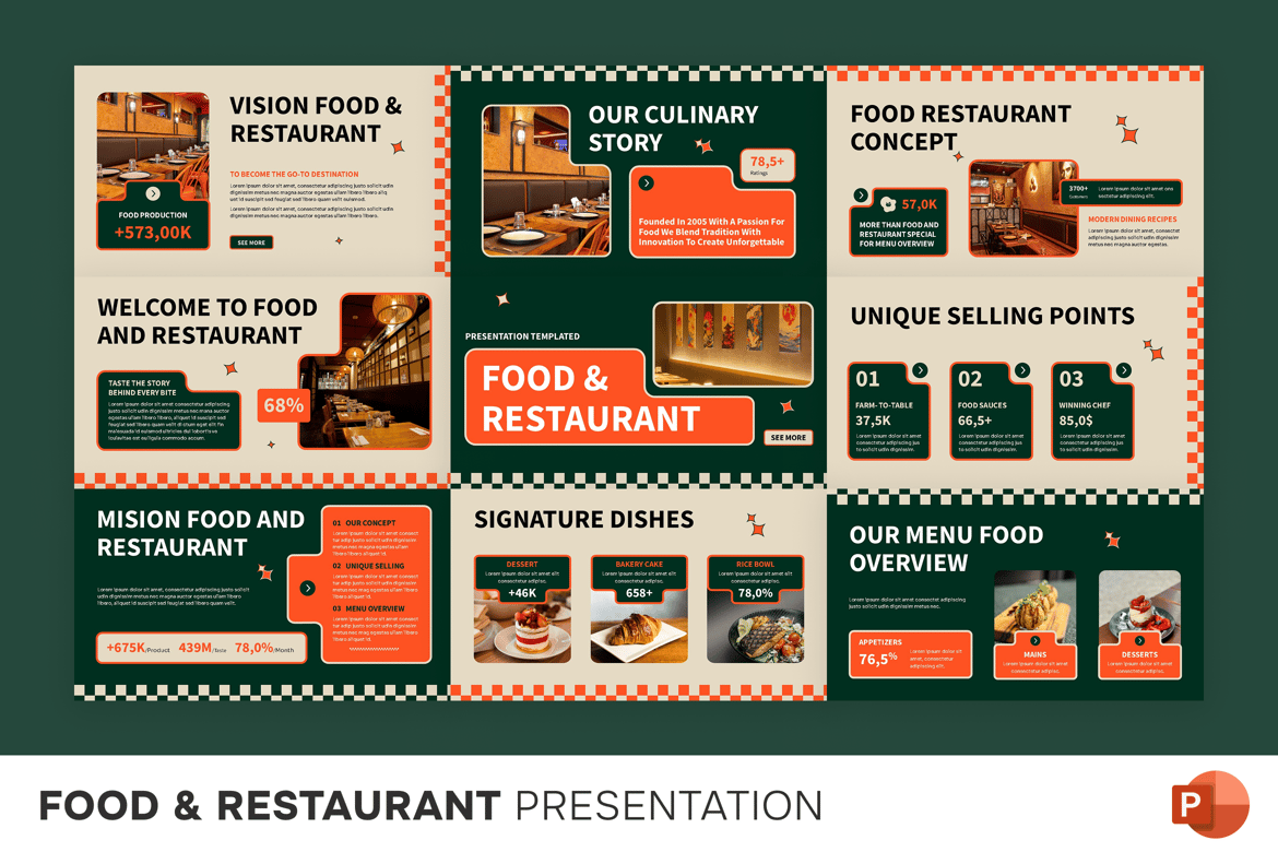Template Presentasi PowerPoint untuk Makanan & Restoran yang Menarik