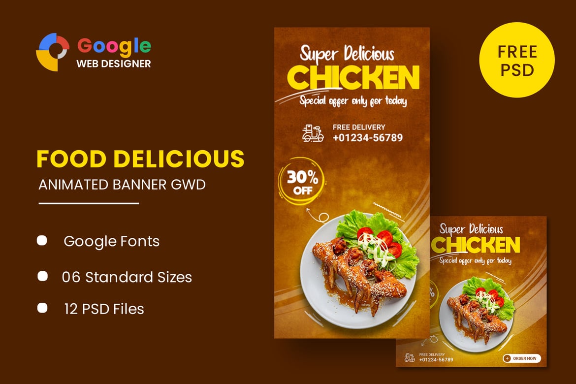 Template Website Banner Animasi Ayam yang Menarik