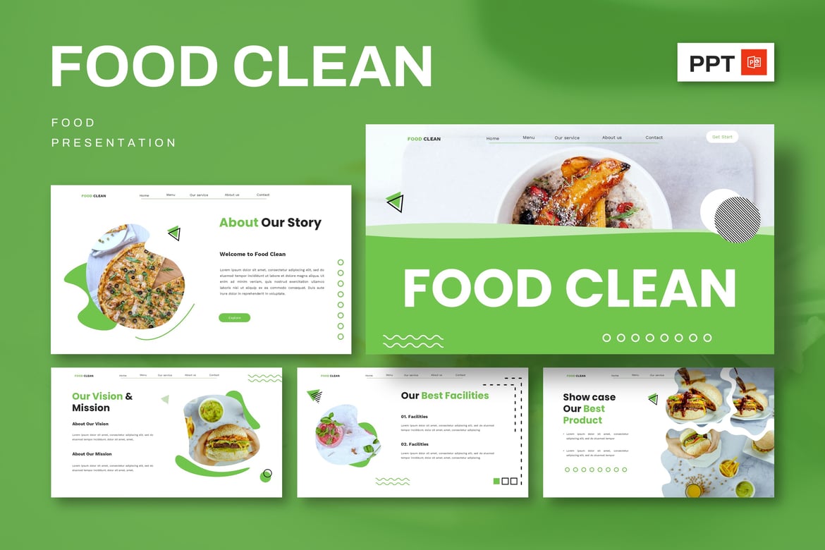 Template Presentasi PowerPoint Makanan Segar dan Sehat