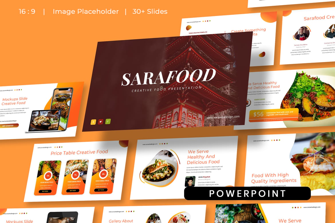 Template Presentasi PowerPoint Bisnis Kuliner Kreatif