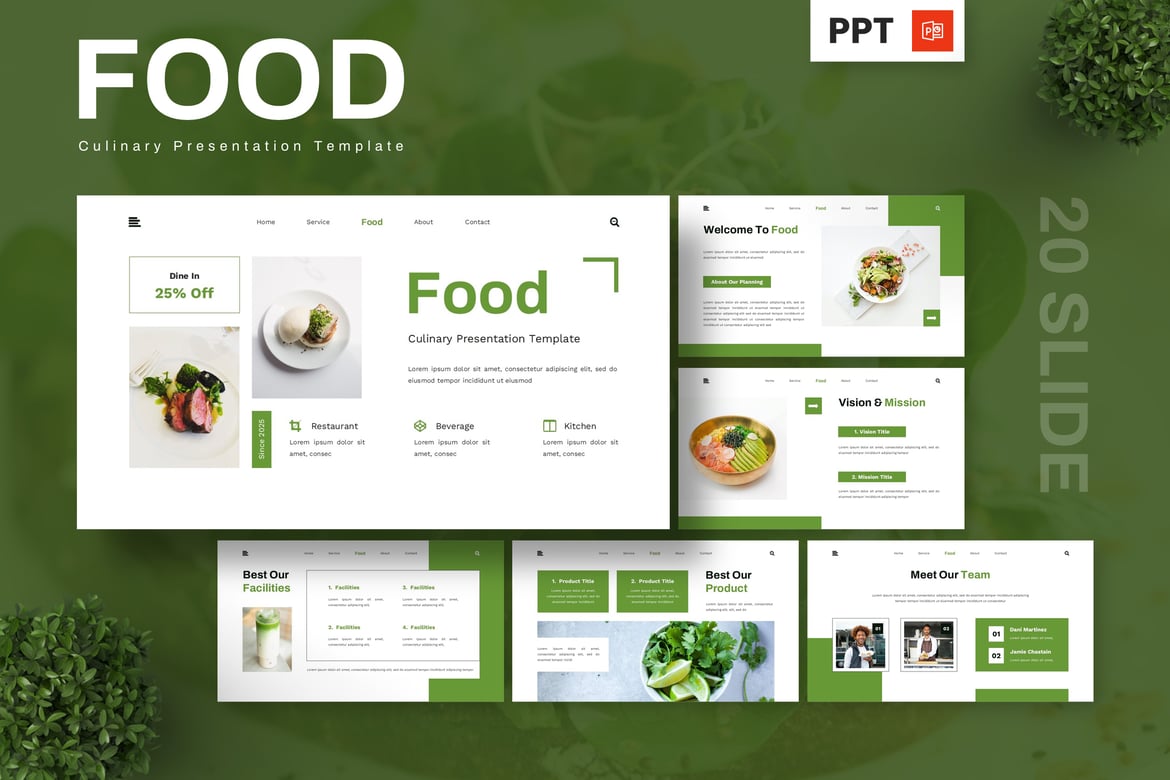 Template Presentasi PowerPoint Kuliner yang Menarik