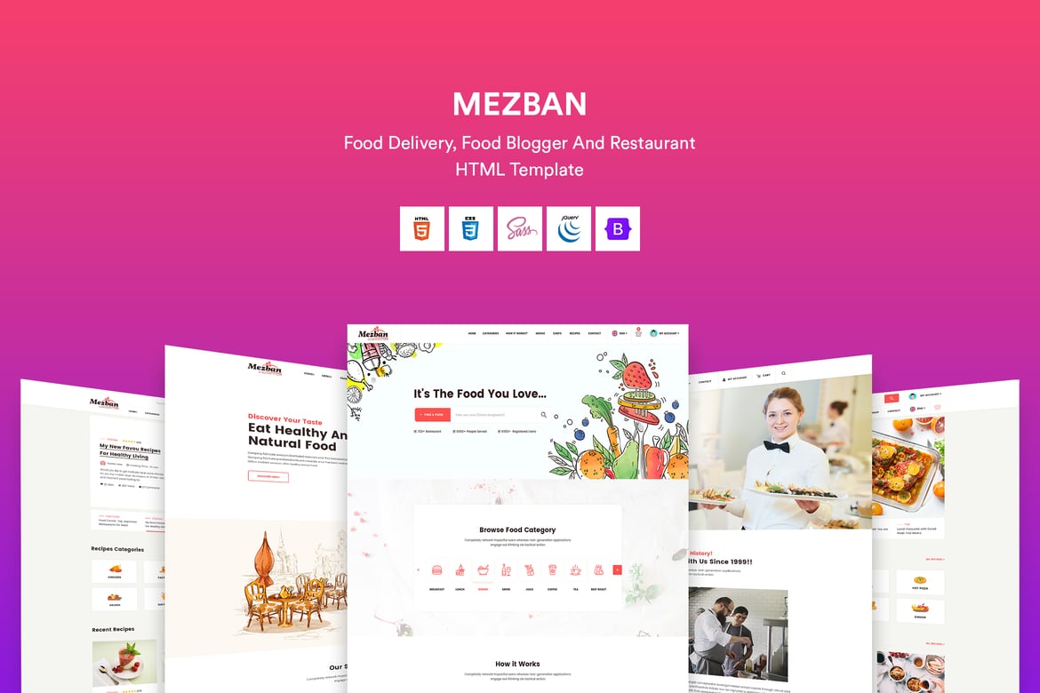 Template Website Profesional untuk Pengiriman Makanan, Blogger Kuliner & Restoran