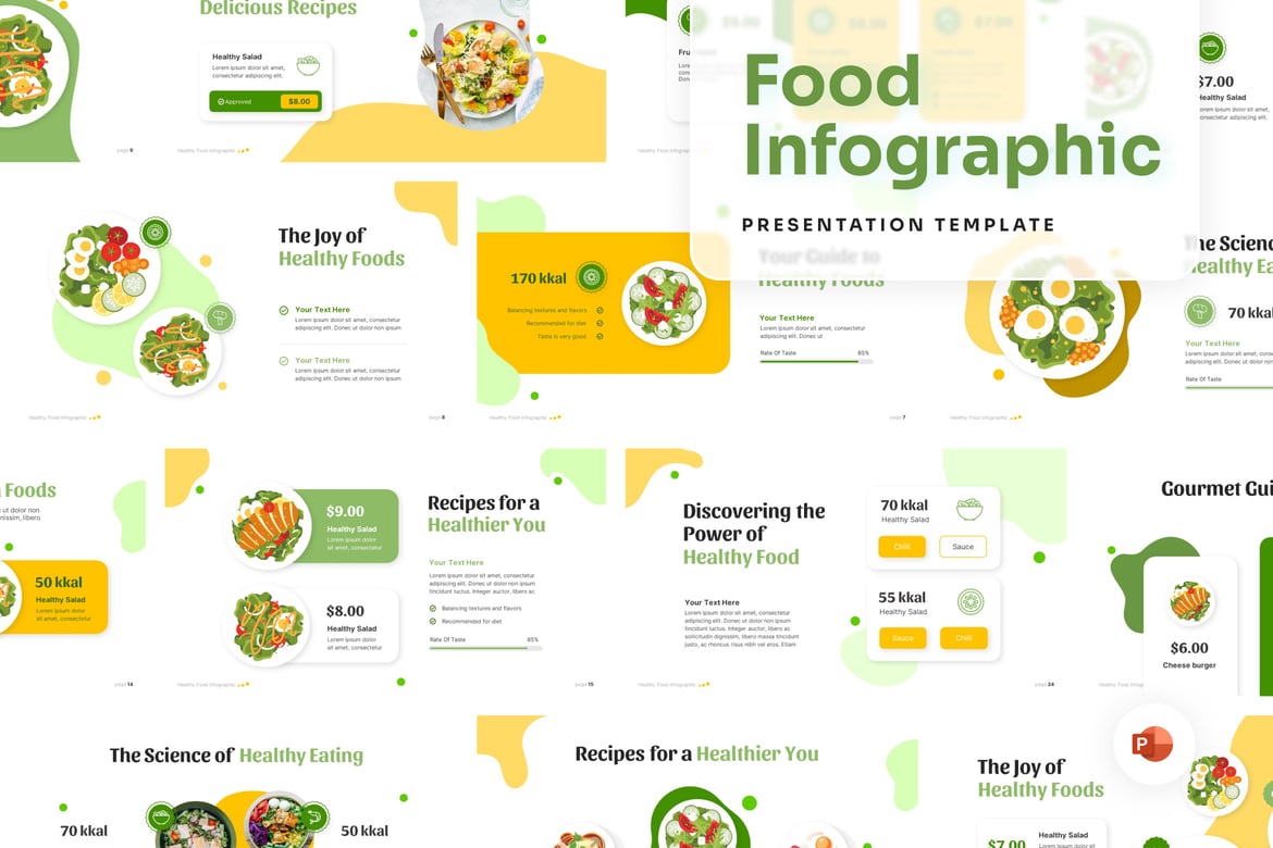 Template Presentasi Infografik Makanan yang Menarik