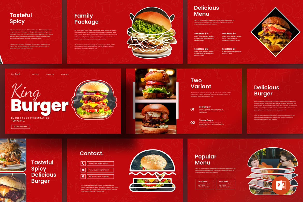 Template Presentasi PowerPoint Burger King yang Menarik