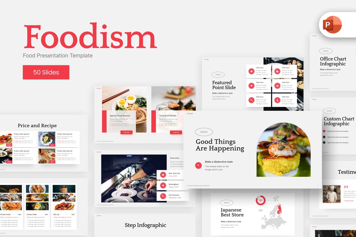 Template PowerPoint Makanan Modern yang Elegan