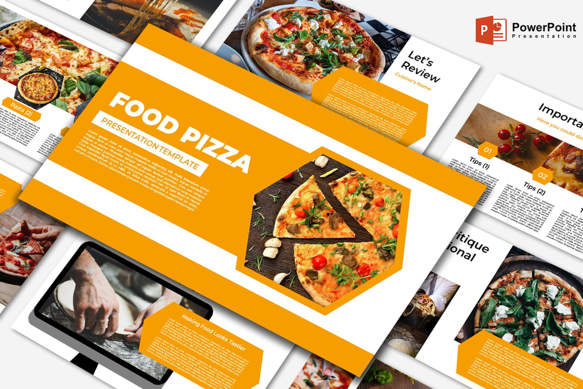 Template Presentasi PowerPoint Pizza yang Menarik