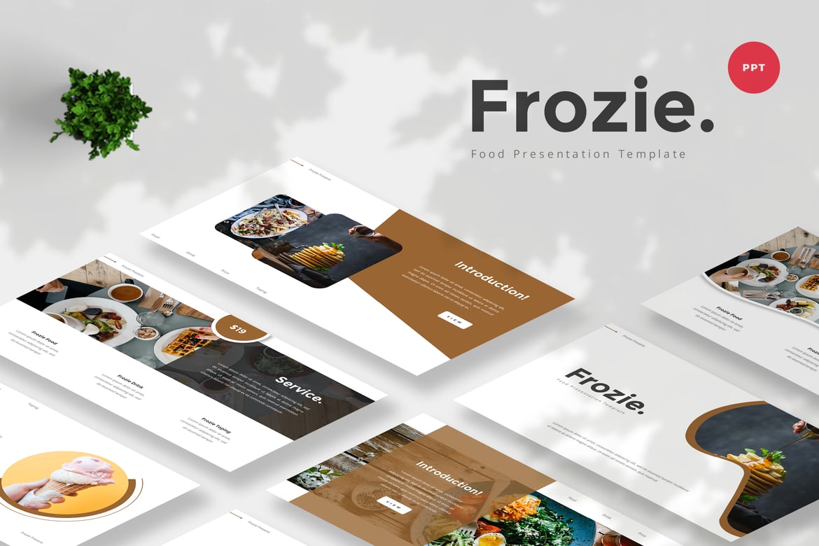Template PowerPoint Makanan yang Elegan dan Kreatif