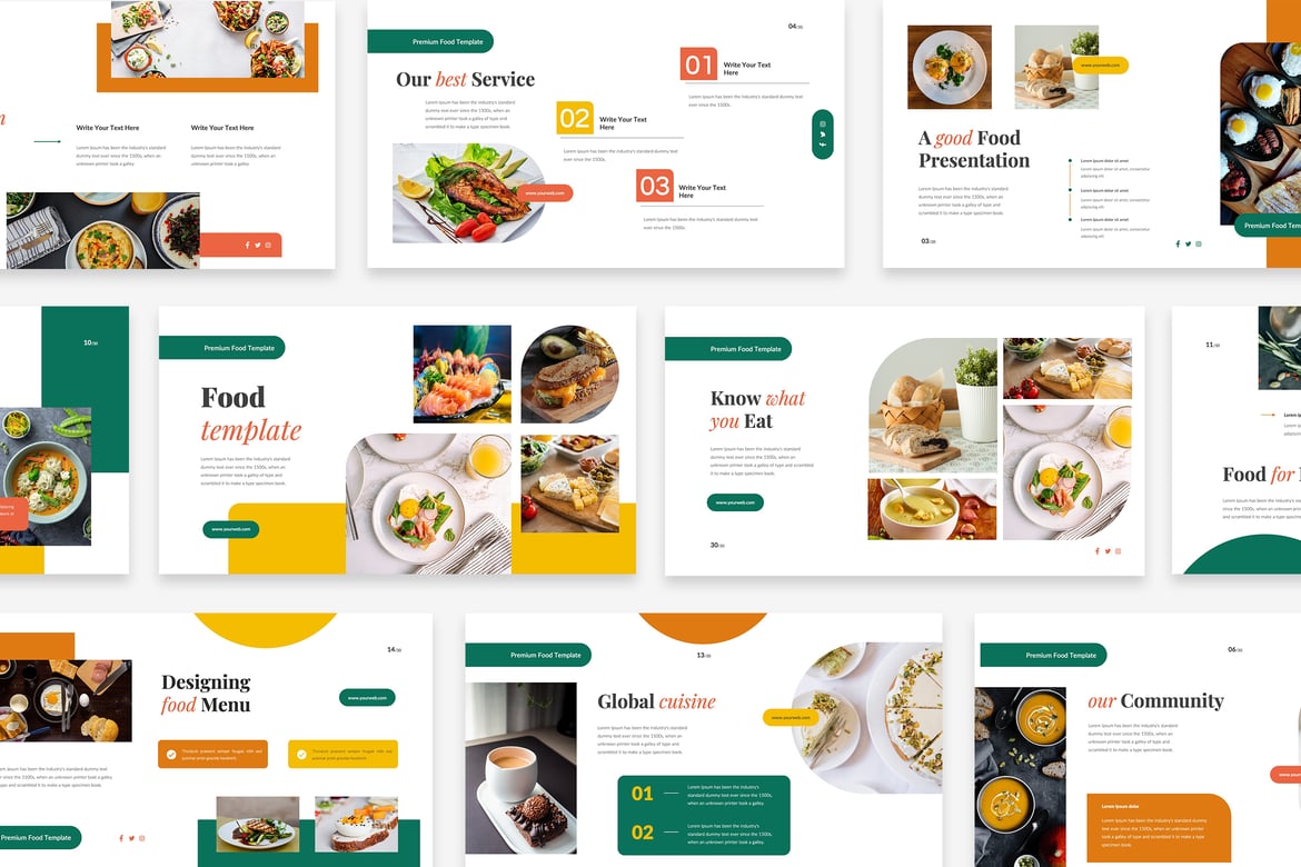Template PowerPoint Makanan yang Menggugah Selera