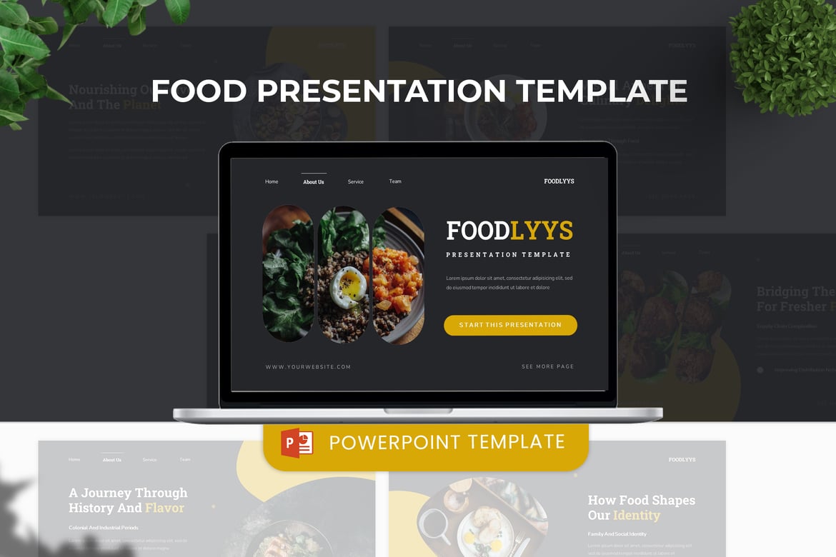 Template Powerpoint Makanan yang Modern dan Fleksibel