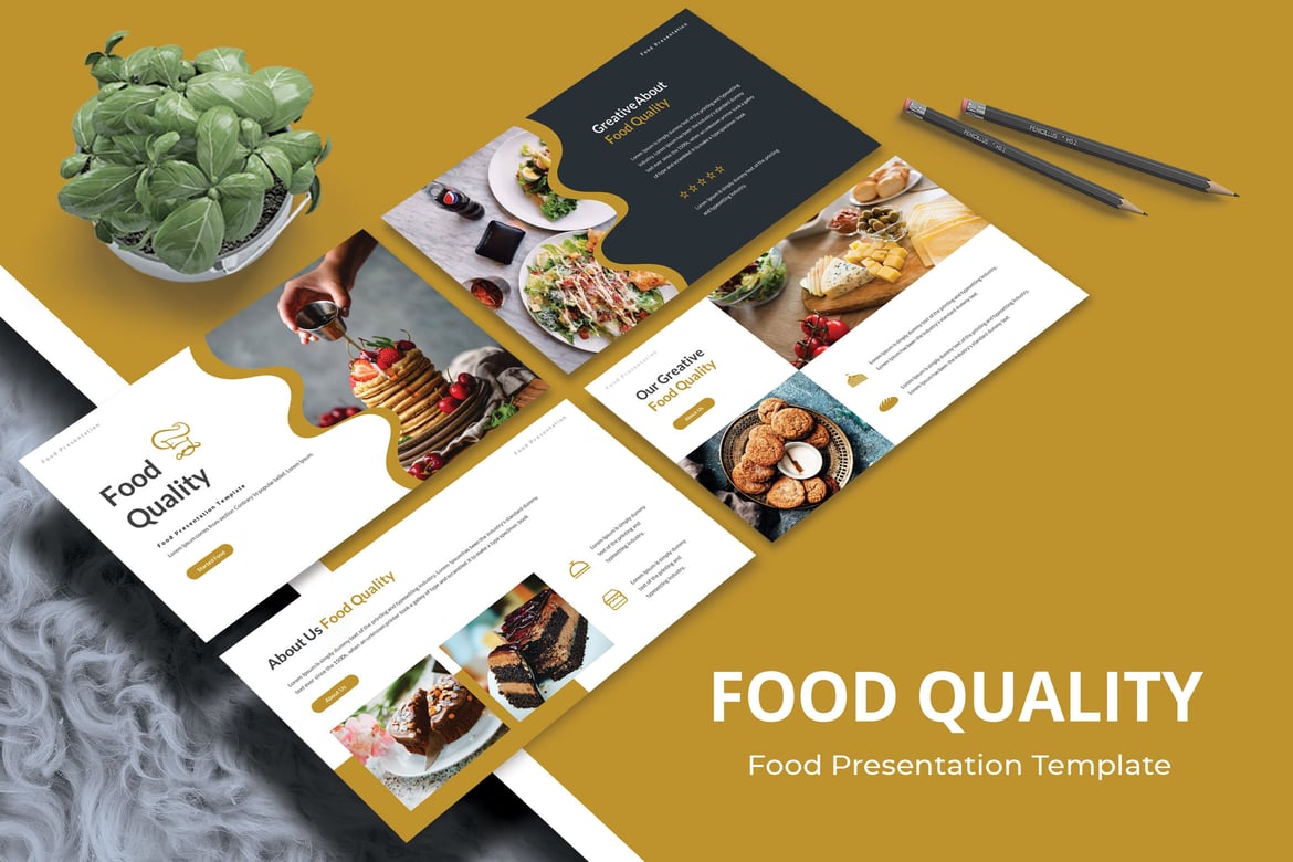 Template PowerPoint Kualitas Makanan yang Menarik